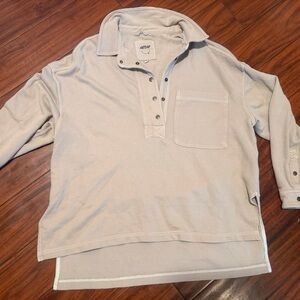 aerie Men's Long Sleeve Polo Shirt‎ in Light Tan